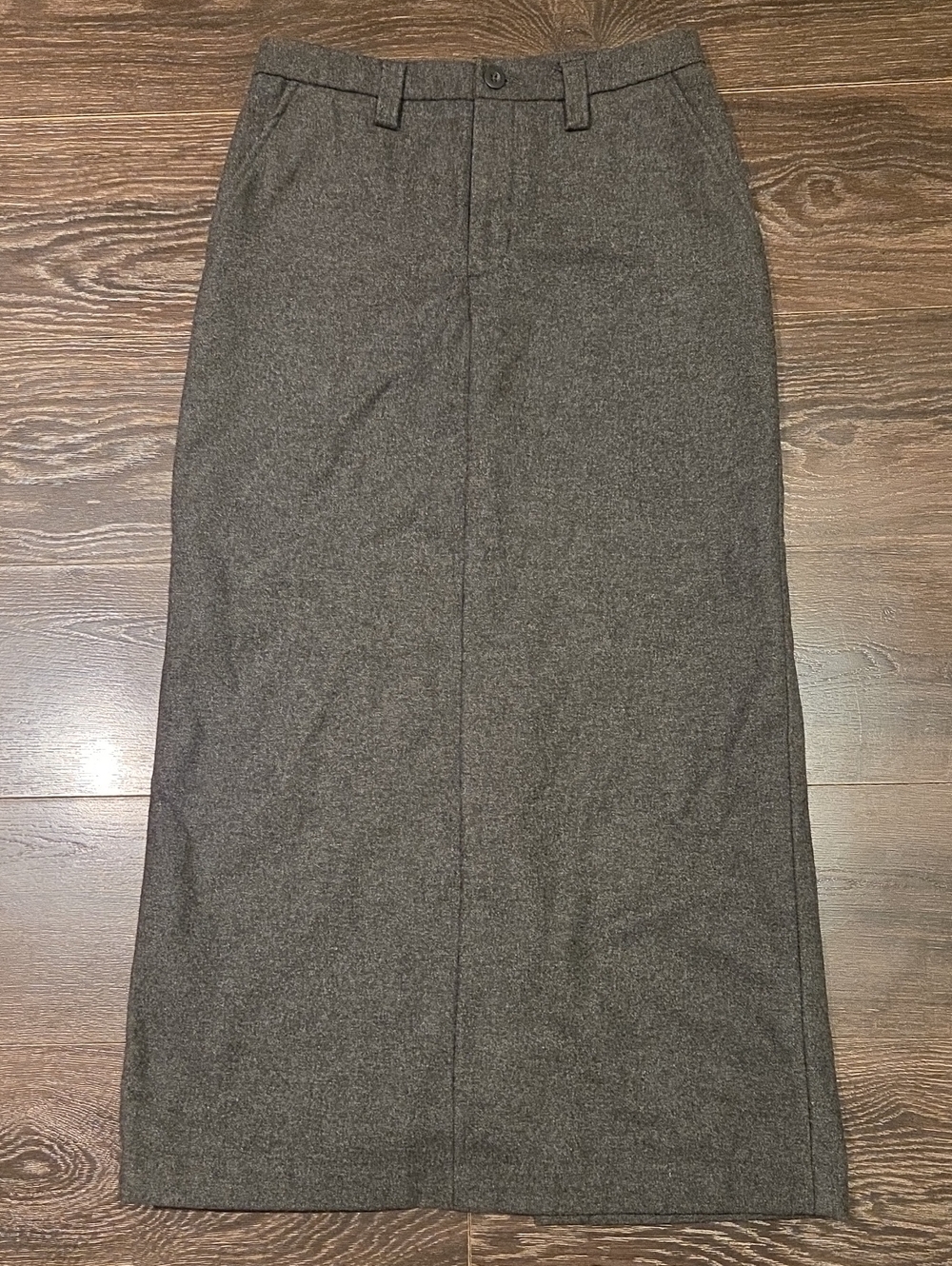❤️ GAP VINTAGE Y2K WOOL BLEND MAXI SKIRT, CHARCOAL GRAY, 4 - Picture 2 of 5